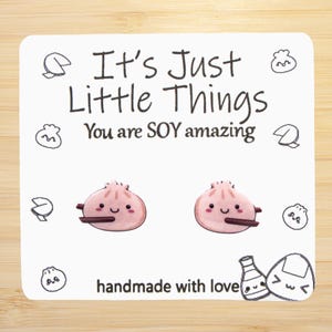 Kawaii Dumpling Earrings, Food Earrings, Unique Earrings, Funny Earrings, Kawaii Earrings, Cute Earrings, Handmade Earrings, Kawaii Jewelry