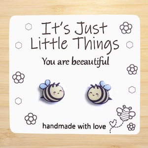 Adorable Bee Earrings, Honey Bee Earrings, Bee Earrings, Bee Studs, Bee Jewelry, Honey Bee, Unique Earrings, Kawaii Jewelry, Cute Earrings.