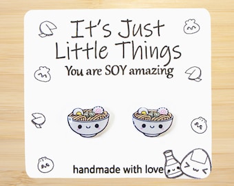 Ramen Noodle Earrings, Ramen, Food Earrings, Kawaii Earrings, Gift for Her, Birthday Gift, Funny Earrings, Cute Earrings, Kawaii Jewelry.