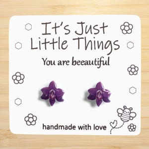 Purple Orchid Earrings, Orchid Jewelry, Orchid Earrings, Orchid, Flower Earrings, Floral Earrings, Flower Jewelry, Handmade Earrings.