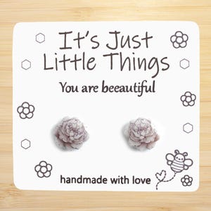 White Peony Earrings, Peony Jewelry, Peony Earrings, Peony, Flower Earrings, Floral Earrings,  Plant Earrings, Flower Jewelry, White Peony.