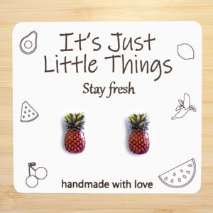 Pineapple Earrings, Fruit Earrings, Fruit Jewelry, Food Earrings, Summer Earrings, Cute Earrings, Kawaii Earrings, Birthday Gift, Pineapple.