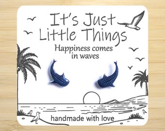 Whale Shark Earrings, Whale Shark Earrings, Shark Jewelry, Beach Earrings, Shark Earrings, Handmade Earrings, Geeky Earrings, Gift for Her.