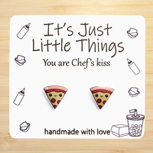 Pepperoni Pizza Earrings, Food Earrings, Cute Earrings, Kawaii Earrings, Gift for Her, Birthday Gift, Funny Earrings, Pepperoni Pizza, Mini.