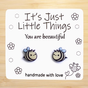 Cute Bee Earrings, Honey Bee Earrings, Bee Earrings, Bee Studs, Bee Jewelry, Honey Bee, Unique Earrings, Kawaii Jewelry, Cute Earrings.