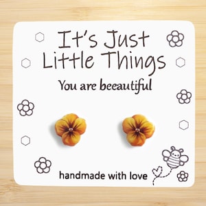 Yellow Pansy Earrings, Pansy, Flower Earrings, Floral Earrings, Flower Jewelry, Handmade Earrings, Pansies, Cute Earrings, Botanical, Gift.