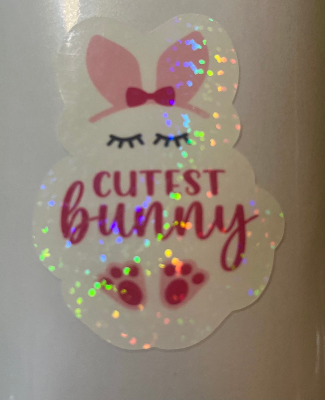 Cutest Bunny Vinyl Sticker - Etsy