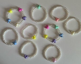 Disney inspired bracelets, pearl bracelets, mickey bracelets, disney jewelry, disney accessories