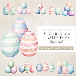 Huevos de Pascua de acuarela, huevos de Pascua boho, imágenes prediseñadas de huevos de Pascua, imágenes prediseñadas de Pascua, png de Pascua, gráficos de Pascua, huevos de Pascua png, uso comercial