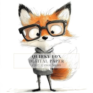 Quirky Fox Clipart Set | Funny Fox PNGs | Whimsical Fox Illustrations for Scrapbooking, DIY Crafts, Invitations, Cardmaking, Commercial Use