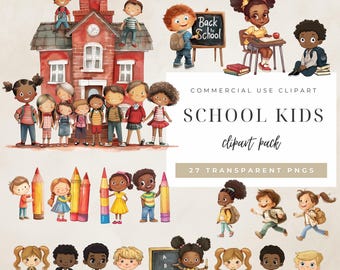 Zurück zu Schule Schule Kinder Clipart PNG-Bundle | Multikulturelle Klassenzimmer-Schüler, Lehrer-Ressourcen, Scrapbooking & Klassenzimmer-Dekoration