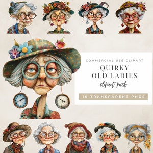 Lustige alte Damen Clipart, wunderliche alte Dame Clipart, wählerische Kunstdrucke, lustige alte Dame, freche alte Damen, alte Dame png, kommerzielle Nutzung