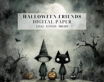 Halloween Clipart | Quirky Watercolor Ghosts, Monsters & Spooky Characters
