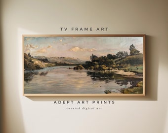 Vintage River Landscape | Samsung Frame TV Art (Digital Download)