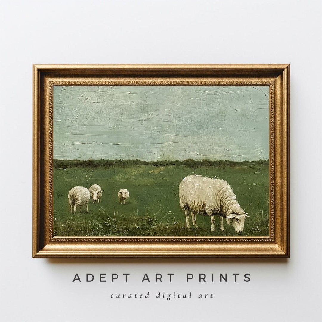 Sheep Painting | Farm Animal Print | Vintage Wall Decor PRINTABLE SP 1 ...