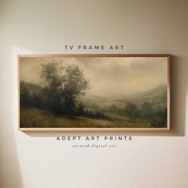 Country Landscape Samsung TV Frame Art | Rural Serene Vintage Art Digital Download I Muted Tones Landscape Art For Samsung LG Frame tv I L 9