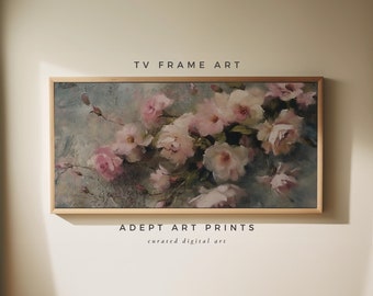 Samsung Frame TV Art, Vintage Flower Painting, Spring Abstract Peonies Art, Digital Download | FC 1
