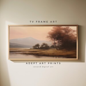 Samsung Frame TV Art Vintage Moody Landscape Tv Frame Painting, Neutral Oil Painting, Art for TV, Digital Download Frame TV Art I L 10