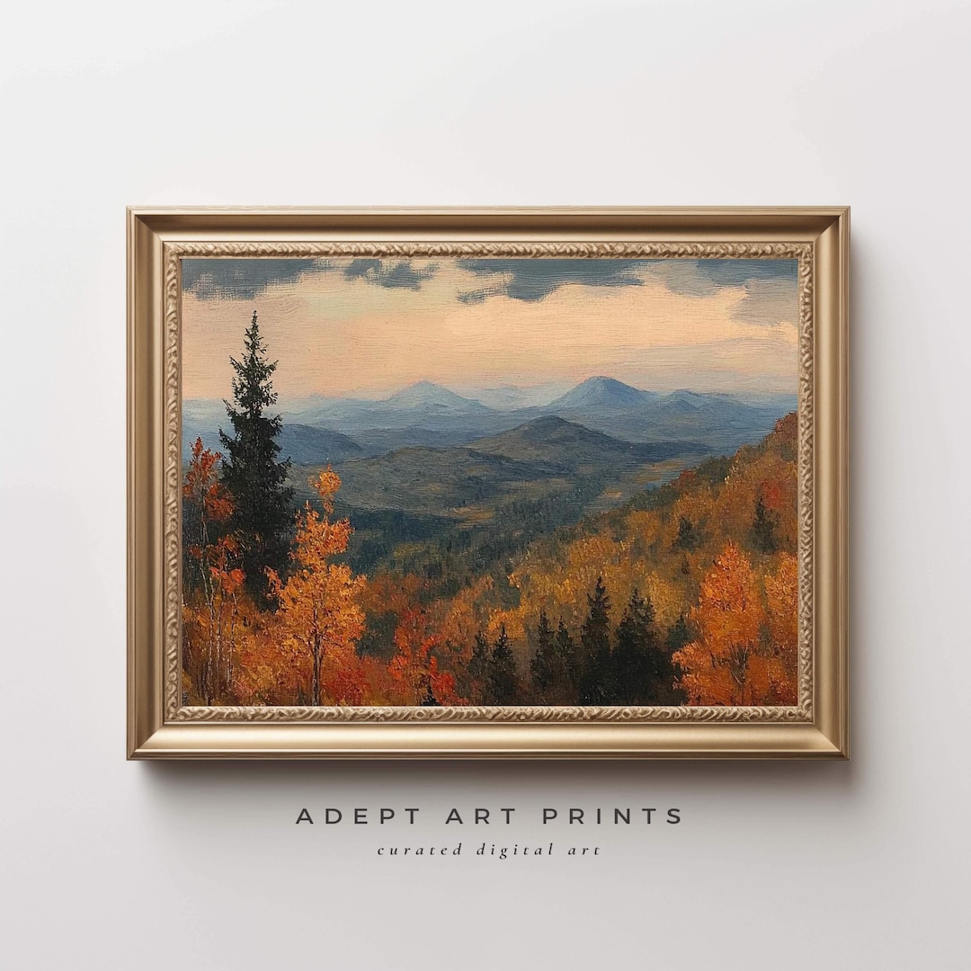 Vintage Autumn Landscape Print, Rustic Fall Wall Art (digital Download ...