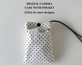 Digital Camera Case With Pocket | Camera Case | Digital Camera Pouch | Case for Digital Camera | Camera | Camera Protecter | Polka Dot |