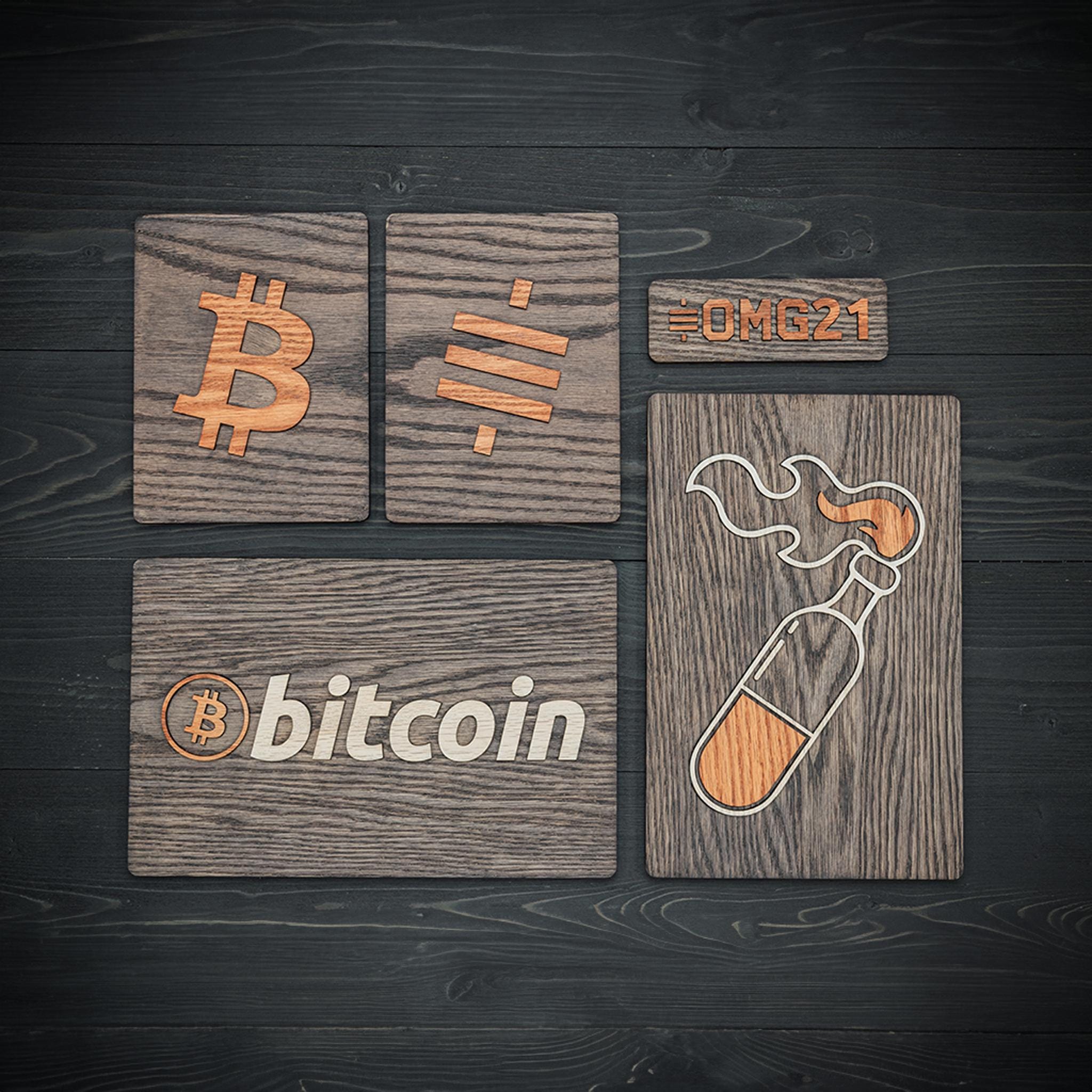 Red Oak Bitcoin Sign: 3D Crypto Art, NFC Chip - Etsy