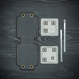 Funda de cuero SteelQR para respaldo seguro de Bitcoin // Protección premium para billeteras Bitcoin