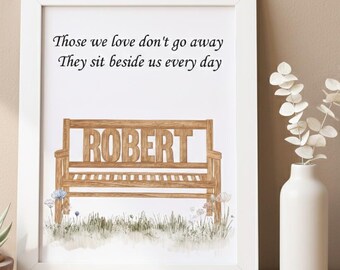 Impresión de banco conmemorativo / Arte mural con nombre personalizado / Regalo de recuerdo