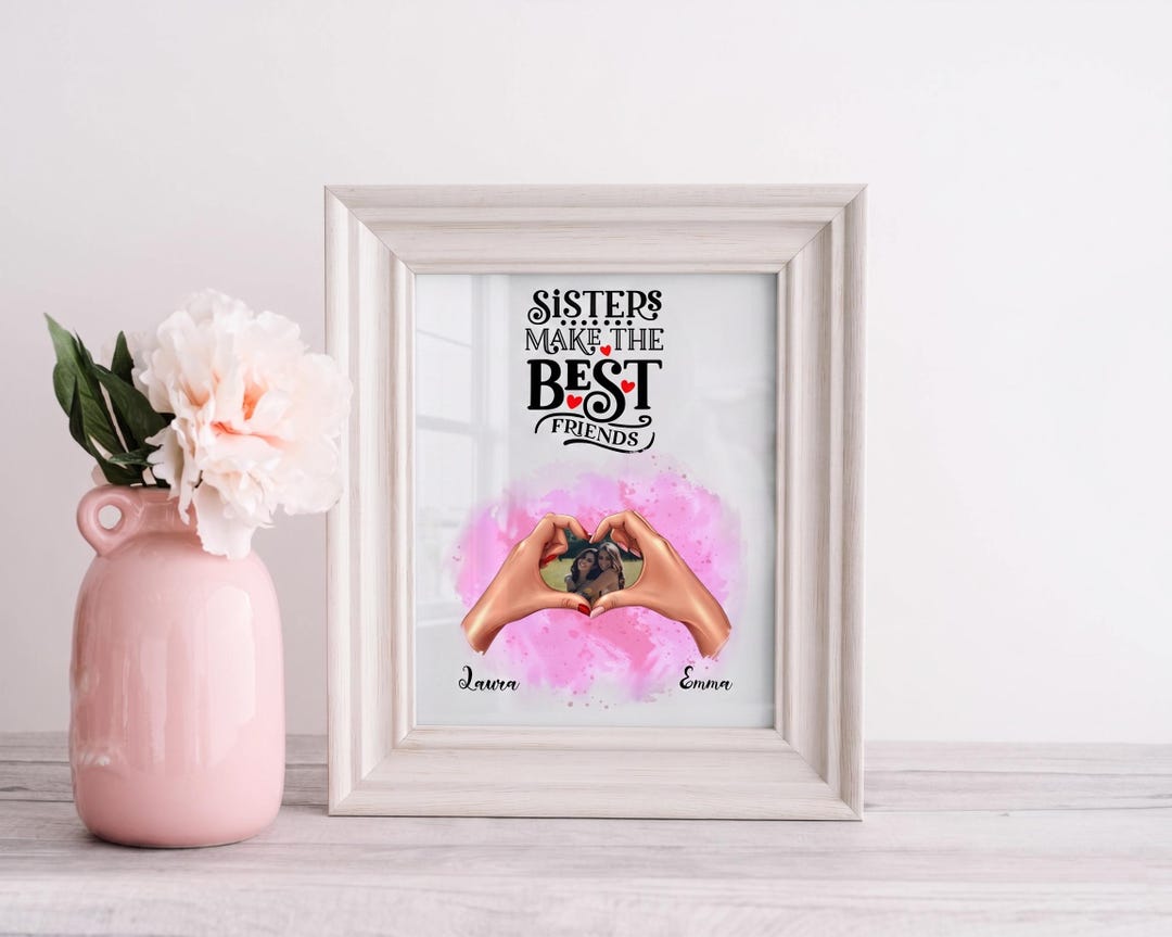 Personalised Sister Photo Print | Custom Sister Gift | Family Wall Art ...