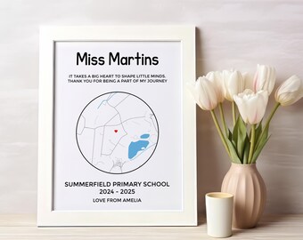 Impresión personalizada de regalo para profesores / Arte mural de agradecimiento personalizado / Recuerdo para el aula