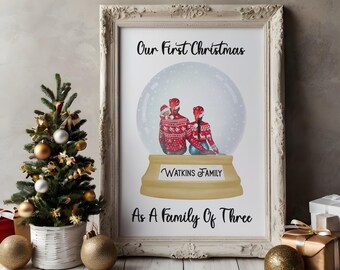 Impresión familiar navideña personalizada / Arte mural navideño personalizado / Regalo navideño