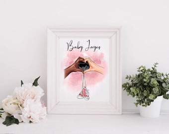 Impresión personalizada de ecografía de bebé con forma de corazón, recuerdo de ecografía o regalo para futuros padres.