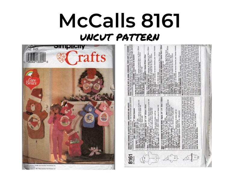 Care Bears Sewing Pattern: Christmas Stockings, Stuffed Animals ...