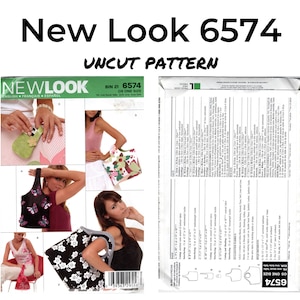 New Look 6574 Purse Bags, Fashion Totes, Paper Sewing Pattern, Uncut, 2006, Totes and Gift Bags