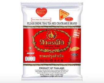 Original Thai Tea Mix 400g | Authentic Cha Tra Mue | Thai Milk Tea Powder  | Perfect for Boba & Iced Tea| Strong Aroma
