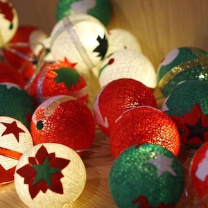 Kerst Cotton Ball Lichtslingers: Kerstverlichting Plug USB 20 LED 4 meter