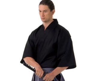 Japanese Samurai Kimono Set for Men – Kendo Gi, Hakama Pants & Haori Jacket, Budo Cosplay Costume