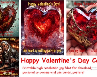 Valentine's Day cards posters for personal and commercial use printable jpg downloads high qualities  AI generated art with cheeky humor