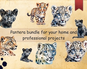 Pantera Bundle 27 png printable files of panteras transparent background clipart professional   AI art or for commercial  personal projects