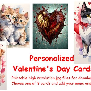 Personalisierte Valentinstag Karten Poster druckbare jpg Downloads hohe Qualitäten AI erzeugt Kunst, einzigartiges Geschenk für geliebte Person zu machen