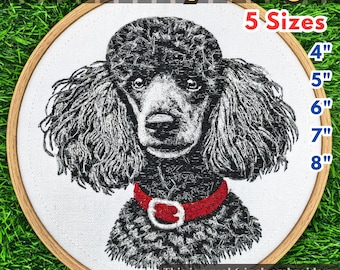 Poodle Dog Machine Embroidery Design: 5 Sizes (Instant Download)
