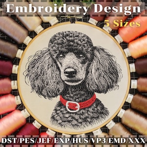 Poodle Dog Machine Embroidery Design – Digital Dog Emb – Dog Embroidery – Embroidery Design – Instant Download – 5 Sizes