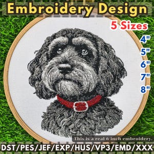 Diseño de bordado a máquina de perro cockapoo: 5 tamaños (descarga instantánea)
