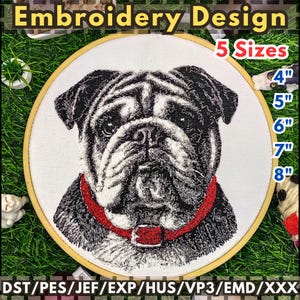 British Bulldog Dog Machine Embroidery Design – Digital Dog Emb – Dog Embroidery – Embroidery Design – Instant Download – 5 Sizes