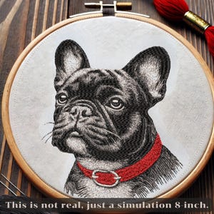 Französische Bulldogge Stickdatei, 5 Größen (Digitaler Download) Bild 2