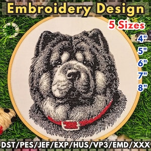 Chow Chow Dog Machine Embroidery Design – Digital Dog Emb – Dog Embroidery – Embroidery Design – Instant Download – 5 Sizes