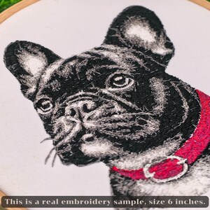 Französische Bulldogge Stickdatei, 5 Größen (Digitaler Download) Bild 5