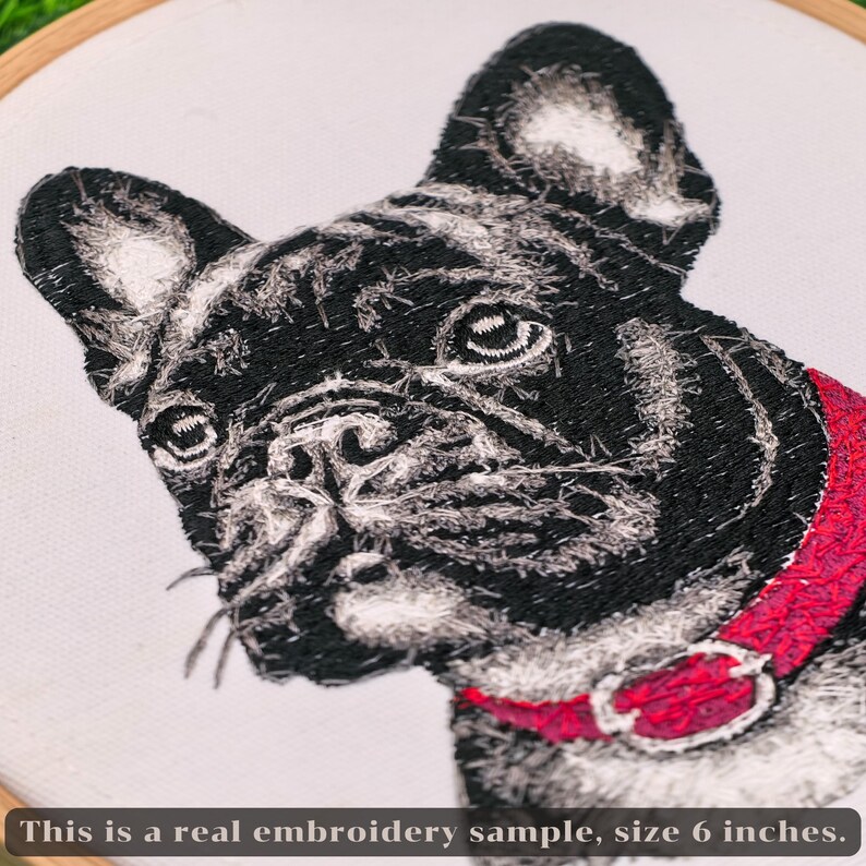 Französische Bulldogge Stickdatei, 5 Größen (Digitaler Download) Bild 5