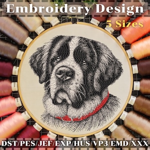 Saint Bernard Dog Machine Embroidery Design – Digital Dog Emb – Dog Embroidery – Embroidery Design – Instant Download – 5 Sizes