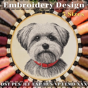 Maltese Dog Machine Embroidery Design – Digital Dog Emb – Dog Embroidery – Embroidery Design – Instant Download – 5 Sizes