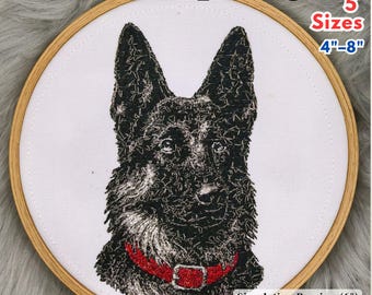 Belgian Shepherd Embroidery Design: Machine Embroidery Dog Pattern (5 Sizes, Digital Download